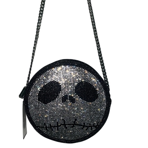 Disney x Skinny Dip Jeweled Jack Skellington Croasbody Bag with Zipper - Picture 1 of 4
